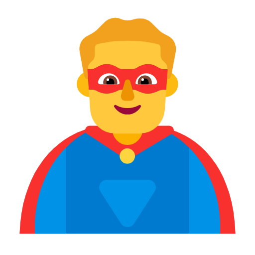 man superhero as rendered by Microsoft
