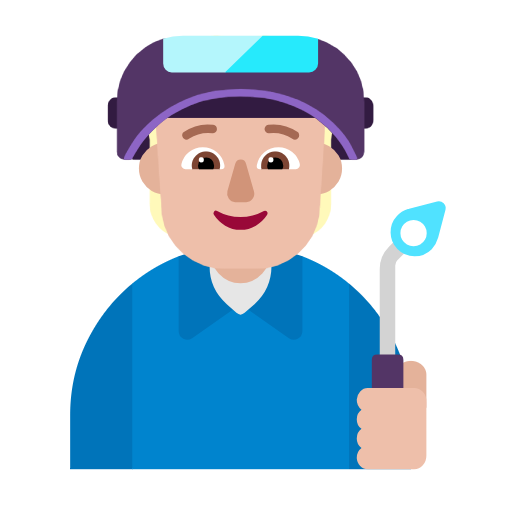 factory worker: medium-light skin tone as rendered by Microsoft