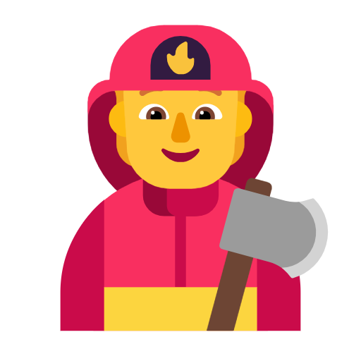 firefighter as rendered by Microsoft