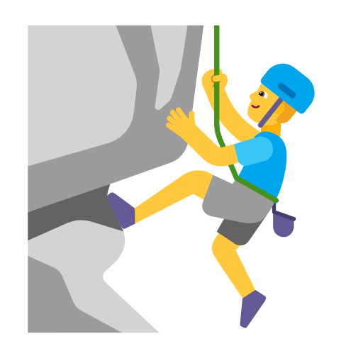 man climbing as rendered by Microsoft