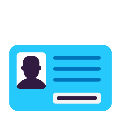 identification card as rendered by Microsoft