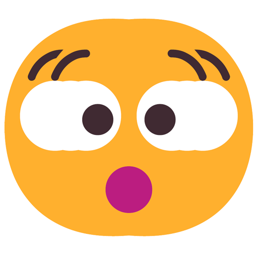 Shaking Face as drawn by Microsoft in Windows 11 24h2 August 2025 Update