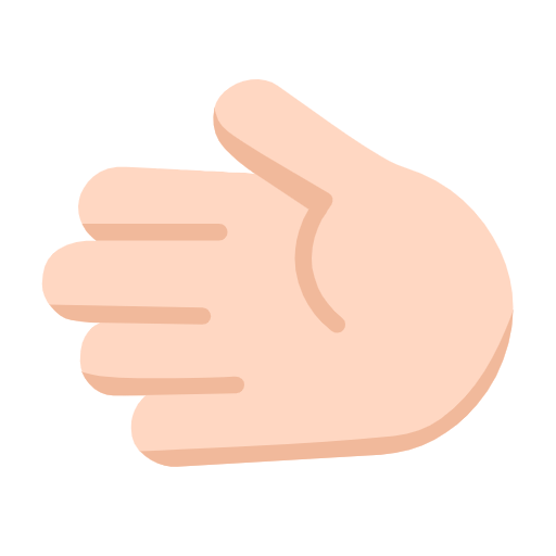 leftwards hand: light skin tone as rendered by Microsoft