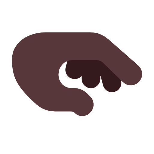 mano con la palma hacia abajo: tono de piel oscuro as rendered by Microsoft
