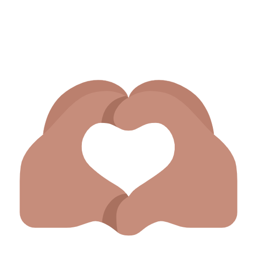 heart hands: medium skin tone as rendered by Microsoft