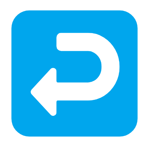 right arrow curving left as rendered by Microsoft