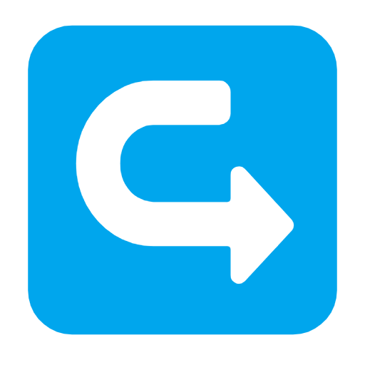 left arrow curving right as rendered by Microsoft
