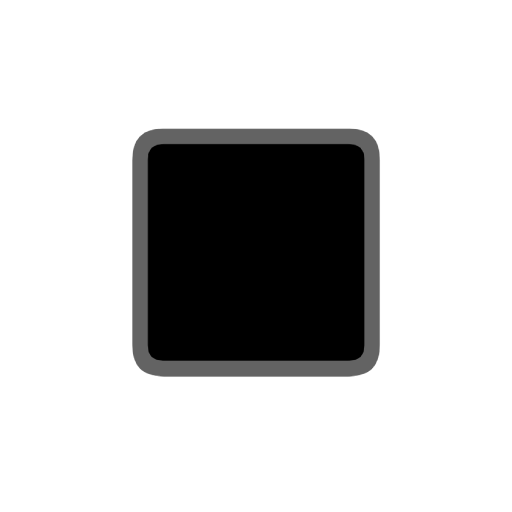 Black Medium-Small Square as drawn by Microsoft in Windows 11 24h2 August 2025 Update