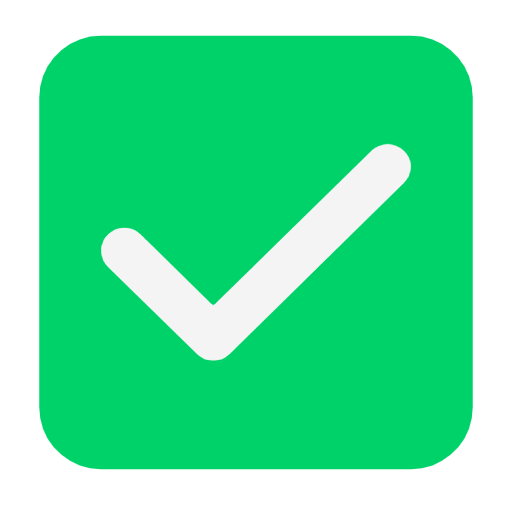 check mark button as rendered by Microsoft