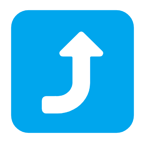 right arrow curving up as rendered by Microsoft