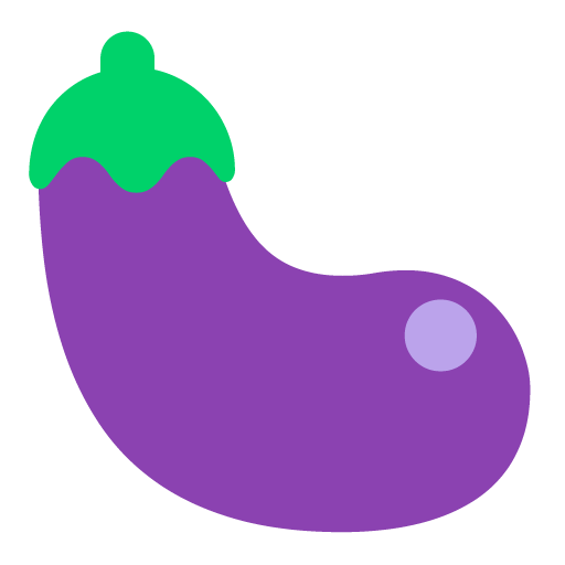 Eggplant as drawn by Microsoft in Windows 11 November 2021 Update