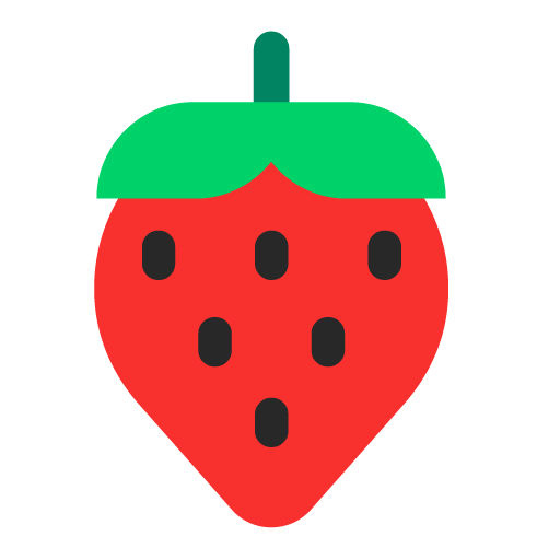 Strawberry as drawn by Microsoft in Windows 11 November 2021 Update