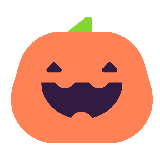 Jack-O-Lantern as drawn by Microsoft in Windows 11 November 2021 Update