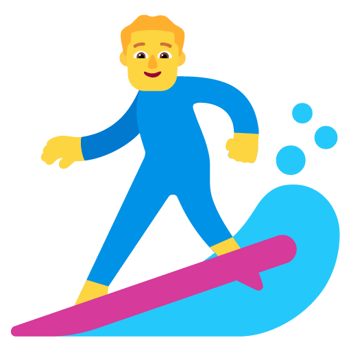 Man Surfing as drawn by Microsoft in Windows 11 November 2021 Update