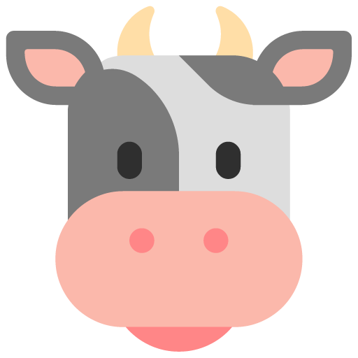Cow Face as drawn by Microsoft in Windows 11 November 2021 Update