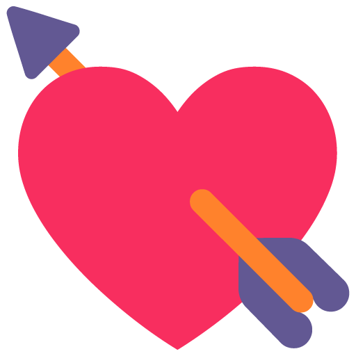 Heart with Arrow as drawn by Microsoft in Windows 11 November 2021 Update