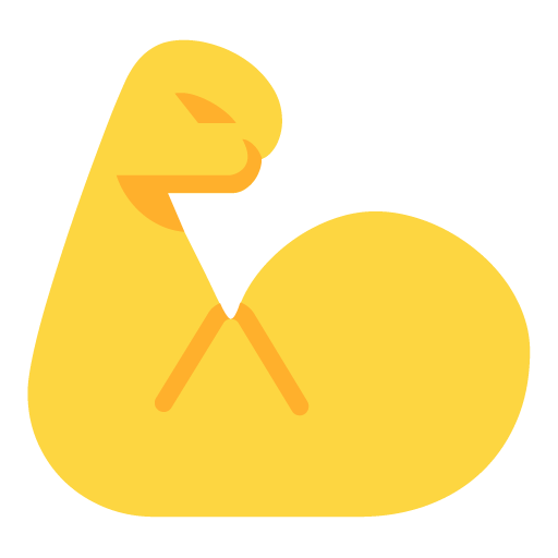 Flexed Biceps as drawn by Microsoft in Windows 11 November 2021 Update