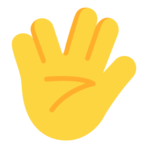 Vulcan Salute as drawn by Microsoft in Windows 11 November 2021 Update