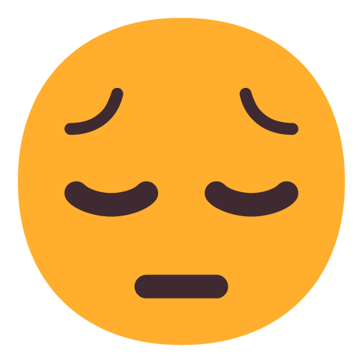 Pensive Face as drawn by Microsoft in Windows 11 November 2021 Update