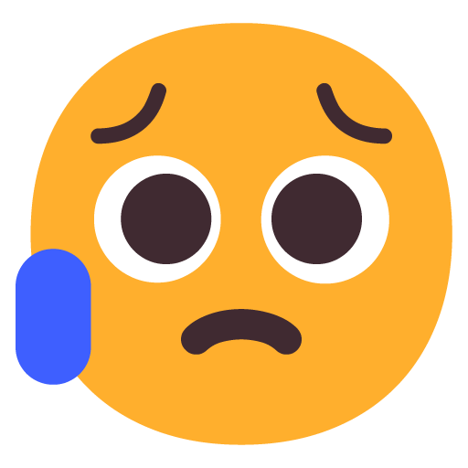 Sad but Relieved Face as drawn by Microsoft in Windows 11 November 2021 Update