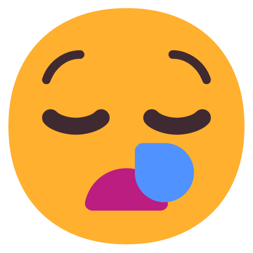 Sleepy Face as drawn by Microsoft in Windows 11 November 2021 Update