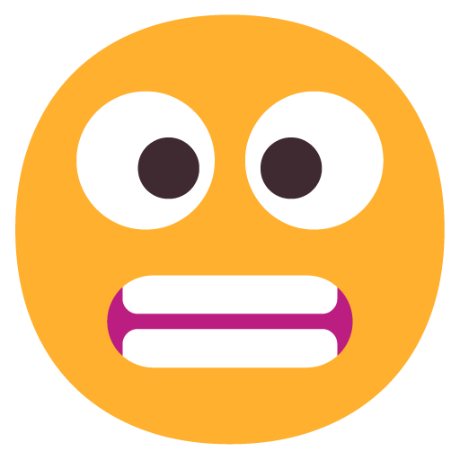 Grimacing Face as drawn by Microsoft in Windows 11 November 2021 Update