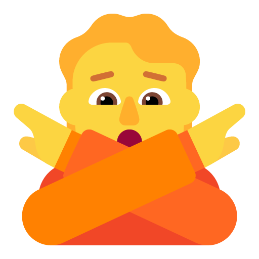Person Gesturing NO as drawn by Microsoft in Windows 11 November 2021 Update