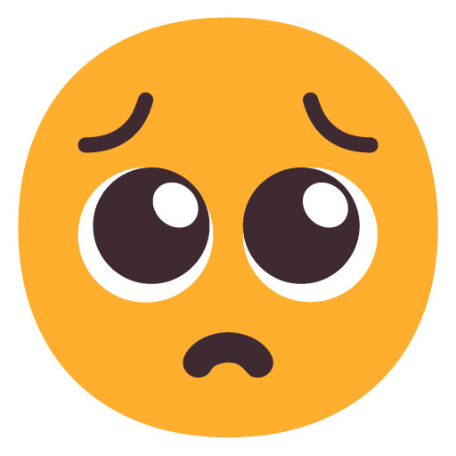 Pleading Face as drawn by Microsoft in Windows 11 November 2021 Update