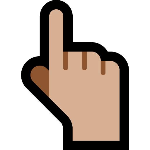 Backhand Index Pointing up: Medium-Light Skin Tone, the design in this release