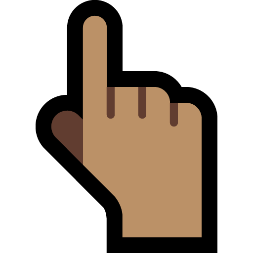 Backhand Index Pointing up: Medium Skin Tone, the design in this release