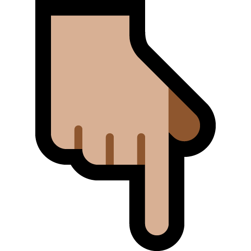 Backhand Index Pointing Down: Medium-Light Skin Tone, the design in this release