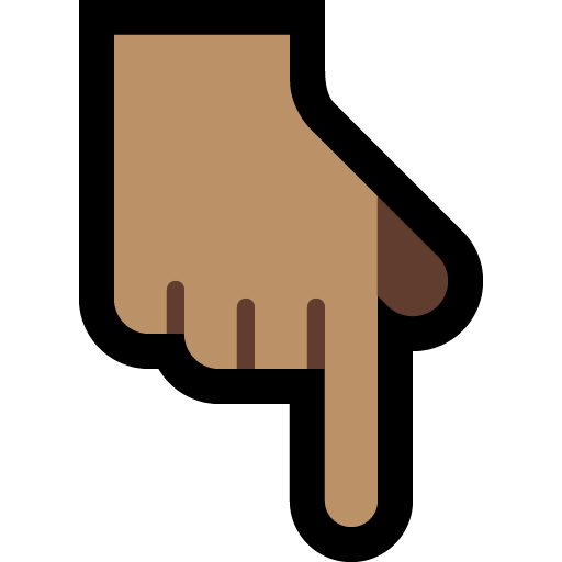 Backhand Index Pointing Down: Medium Skin Tone, the design in this release