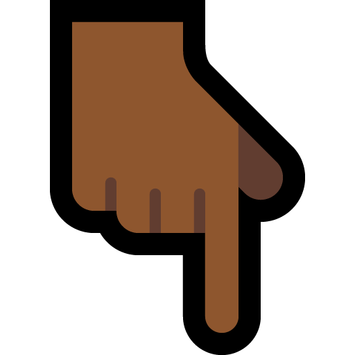 Backhand Index Pointing Down: Medium-Dark Skin Tone, the design in this release