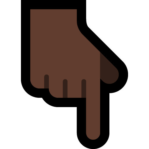 Backhand Index Pointing Down: Dark Skin Tone, the design in this release