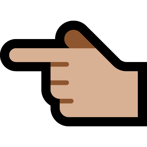 Backhand Index Pointing Left: Medium-Light Skin Tone, the design in this release