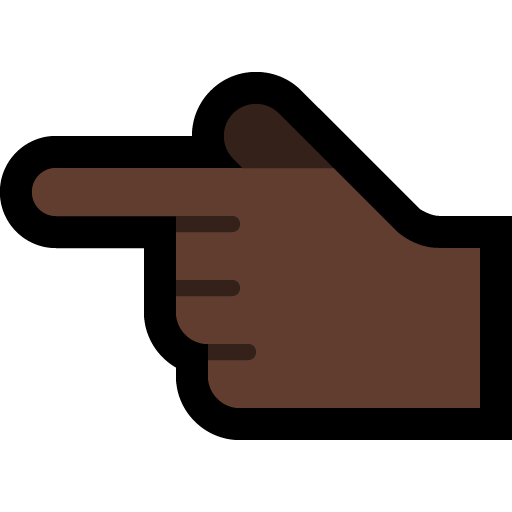 Backhand Index Pointing Left: Dark Skin Tone, the design in this release