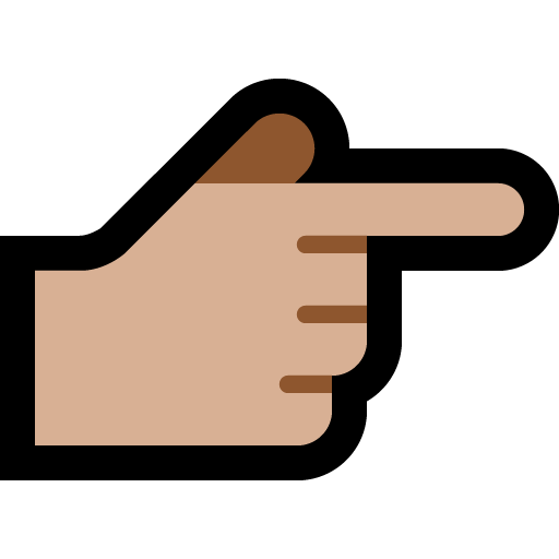 Backhand Index Pointing Right: Medium-Light Skin Tone, the design in this release