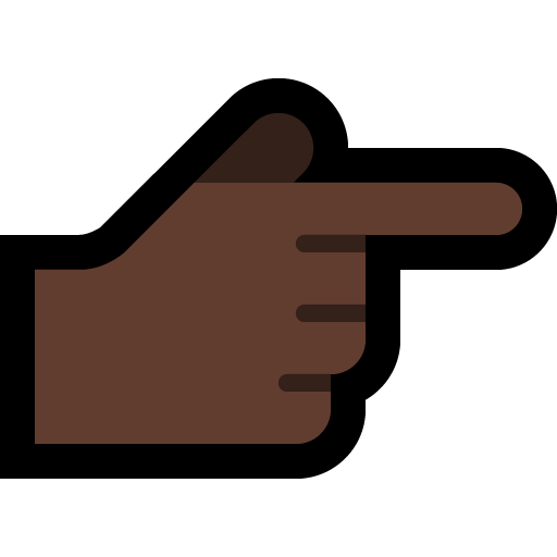 Backhand Index Pointing Right: Dark Skin Tone, the design in this release