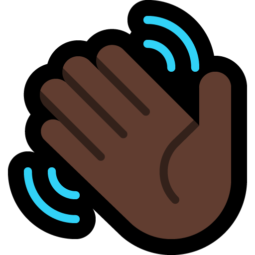 Waving Hand: Dark Skin Tone, the design in this release