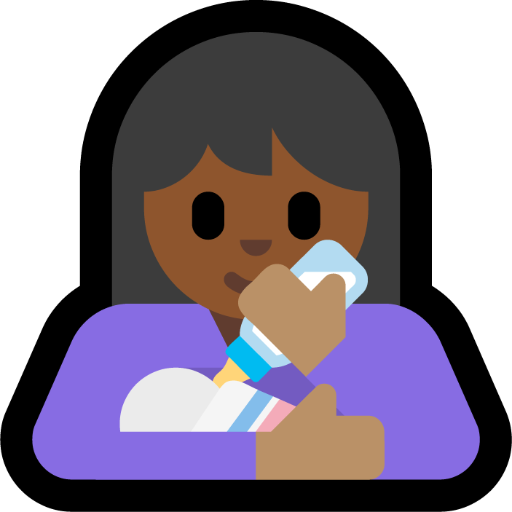 woman feeding baby: medium-dark skin tone — Microsoft