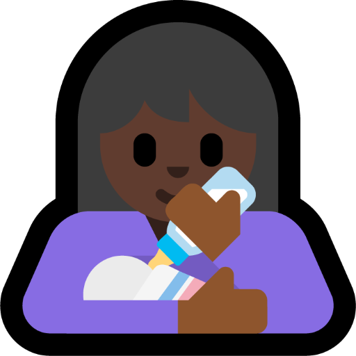 woman feeding baby: dark skin tone — Microsoft