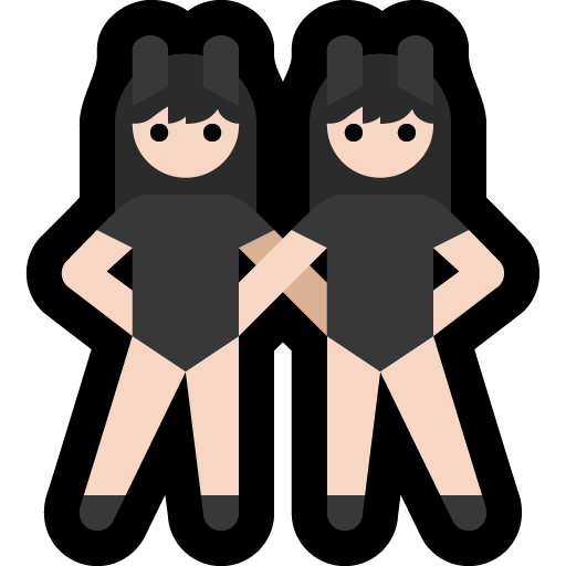 women with bunny ears: light skin tone as rendered by Microsoft