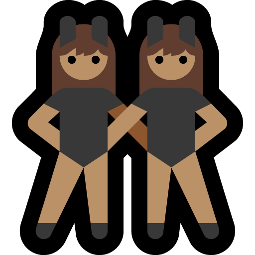 women with bunny ears: medium skin tone as rendered by Microsoft