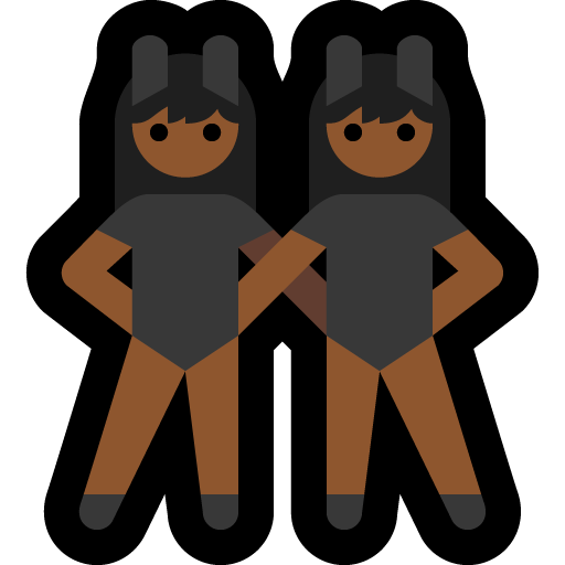 women with bunny ears: medium-dark skin tone as rendered by Microsoft