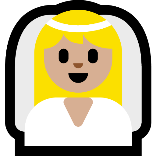woman with veil: medium-light skin tone — Microsoft