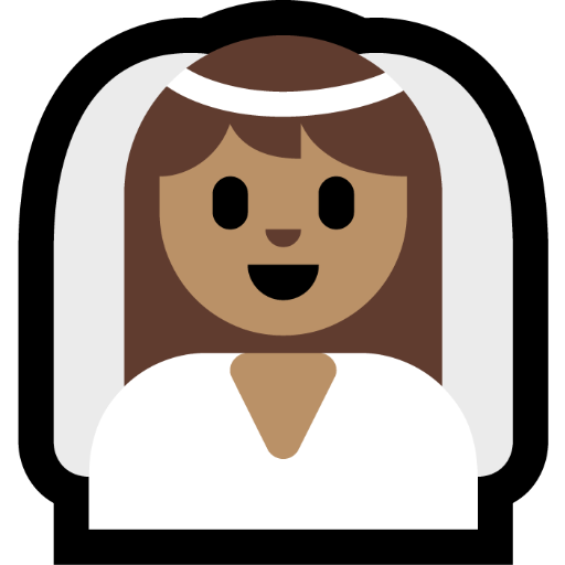 woman with veil: medium skin tone — Microsoft
