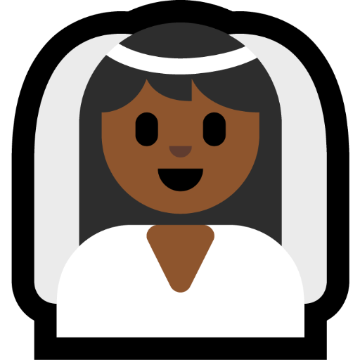 woman with veil: medium-dark skin tone — Microsoft