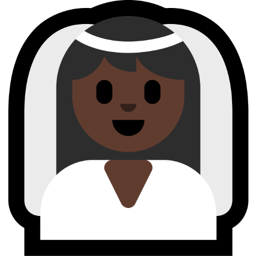 woman with veil: dark skin tone — Microsoft