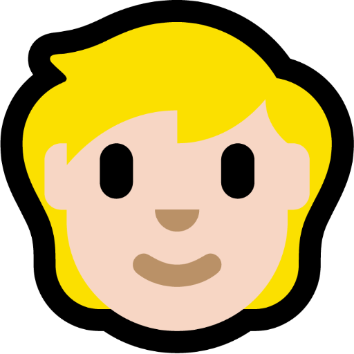 Person: Light Skin Tone, Blond Hair, the design in this release