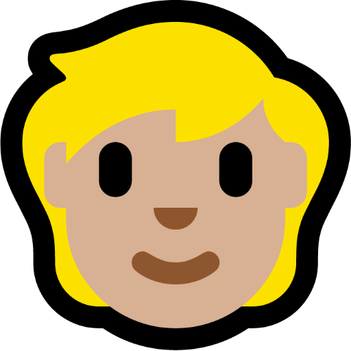 Person: Medium-Light Skin Tone, Blond Hair, the design in this release